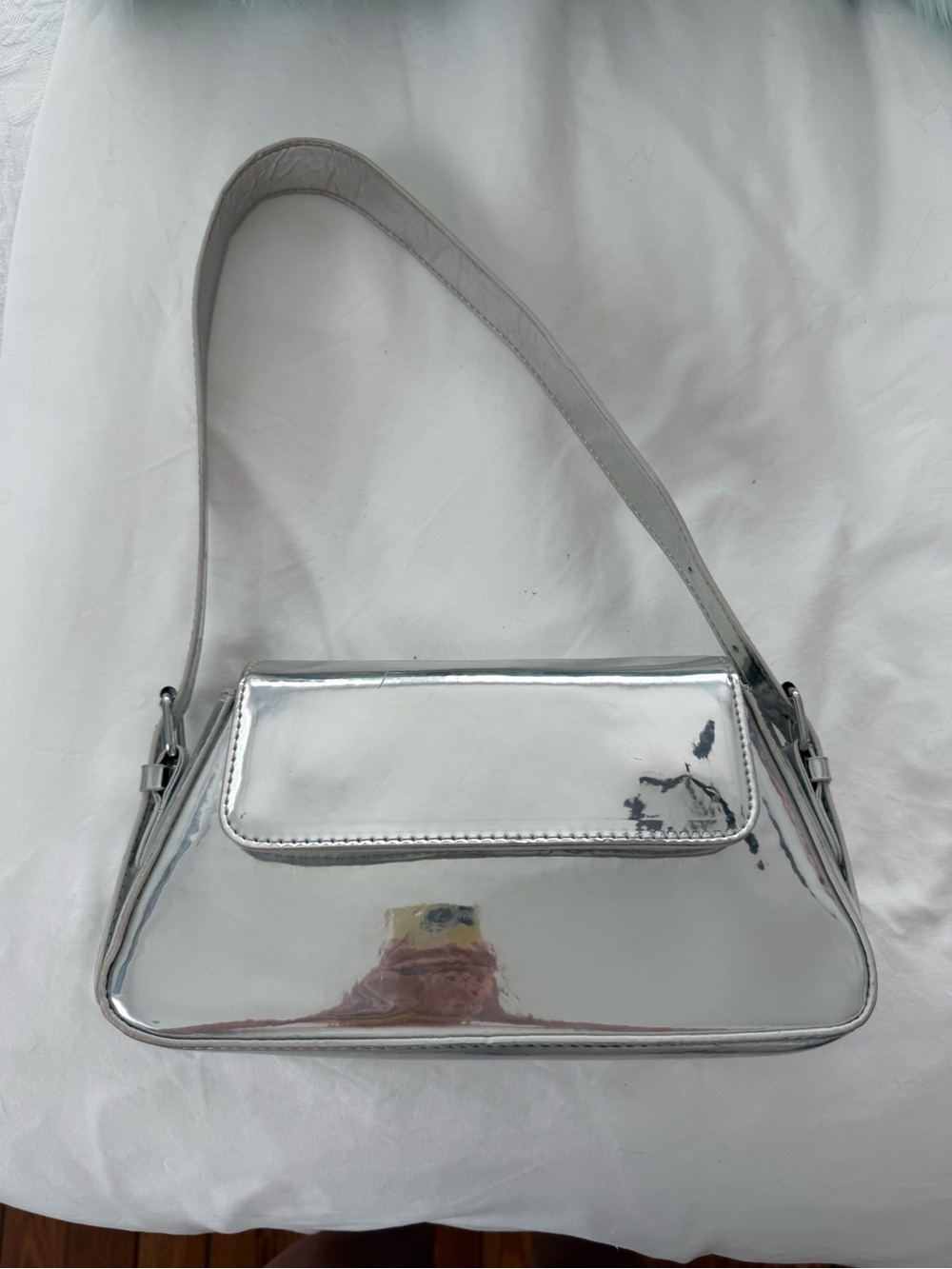 Silver Metallic Shoulder Bag